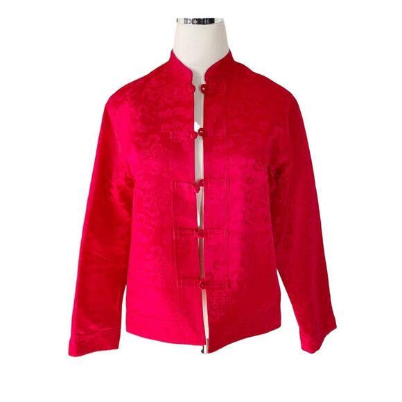 Chico's Design Jackets & Blazers - Chico's Design Vintage Chinese Japanese Harajuku Red Brocade Silk Jacket